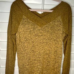 Mustard Off Shoulder Women's Sweater